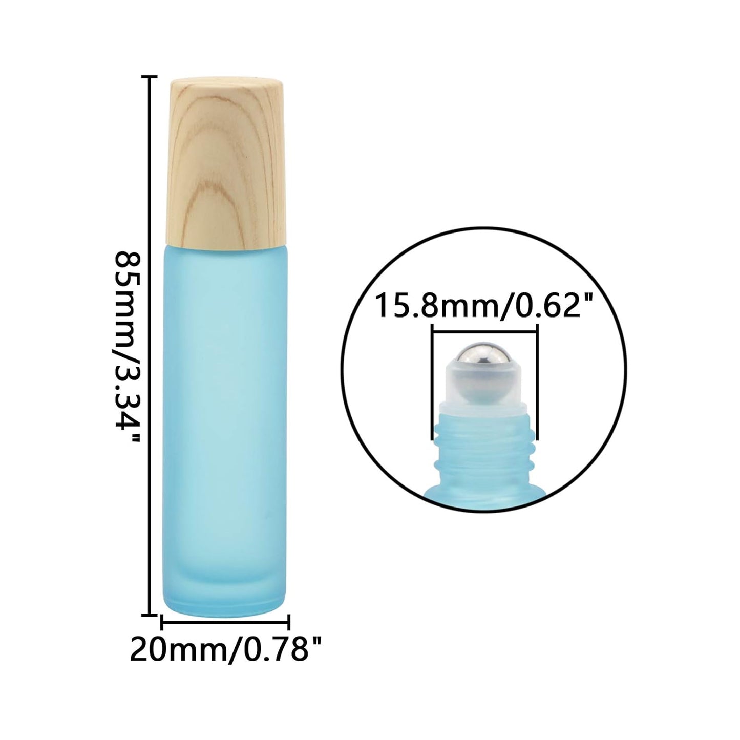 Kesell 10Pack Colour Essential Oil Roller Bottles 10ml, Refillable Glass Roll On Bottles with Plastic Lids Stainless Steel Ball for Aromatherapy Perfumes