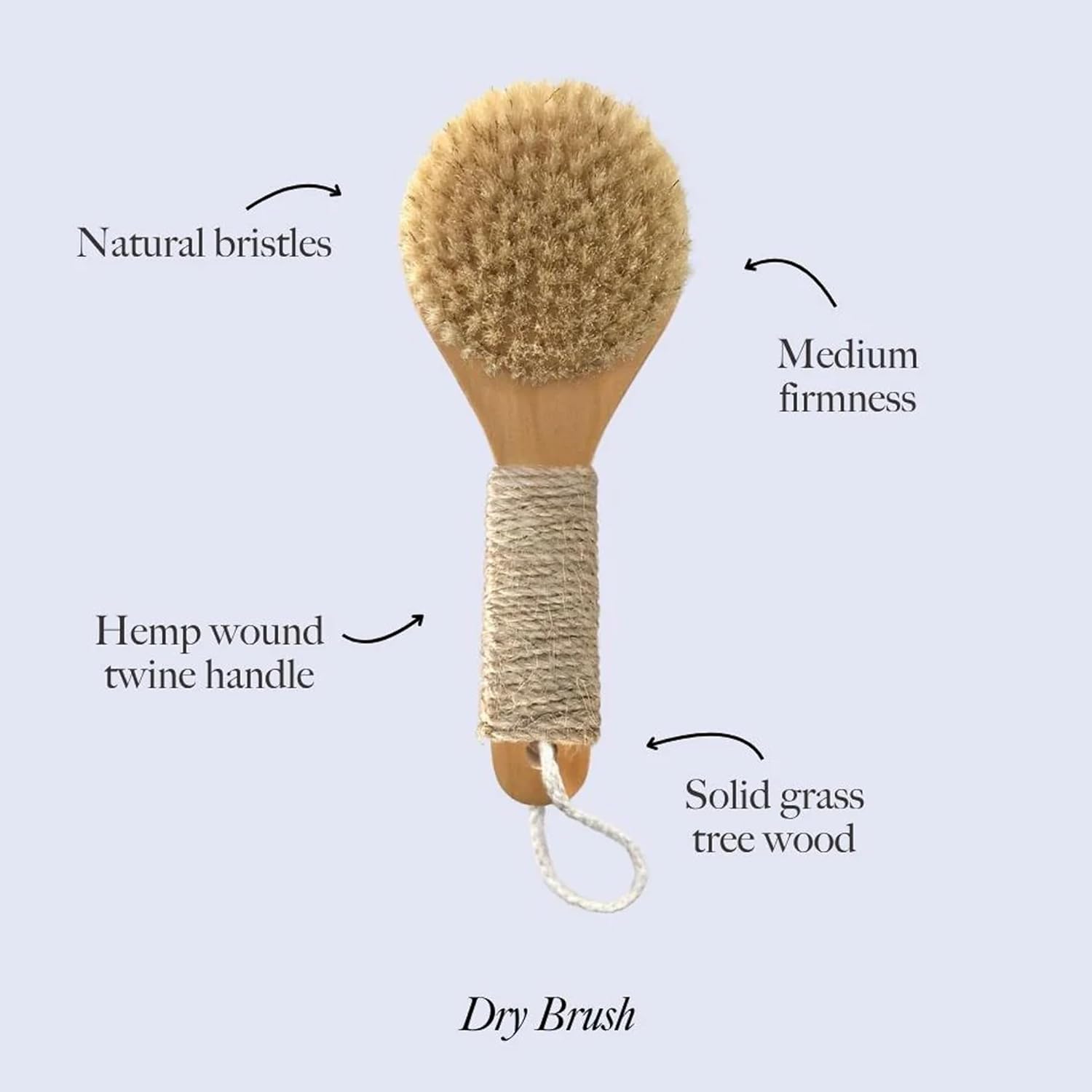 Esker Dry Brush | Lymphatic Drainage Massager and Exfoliating Body Scrubber | Body Scrubber Exfoliator | Natural Bristles | Daily Shower and Bath Ritual