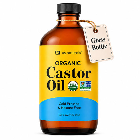 Us Naturals Organic Castor Oil 16 oz - USDA Certified