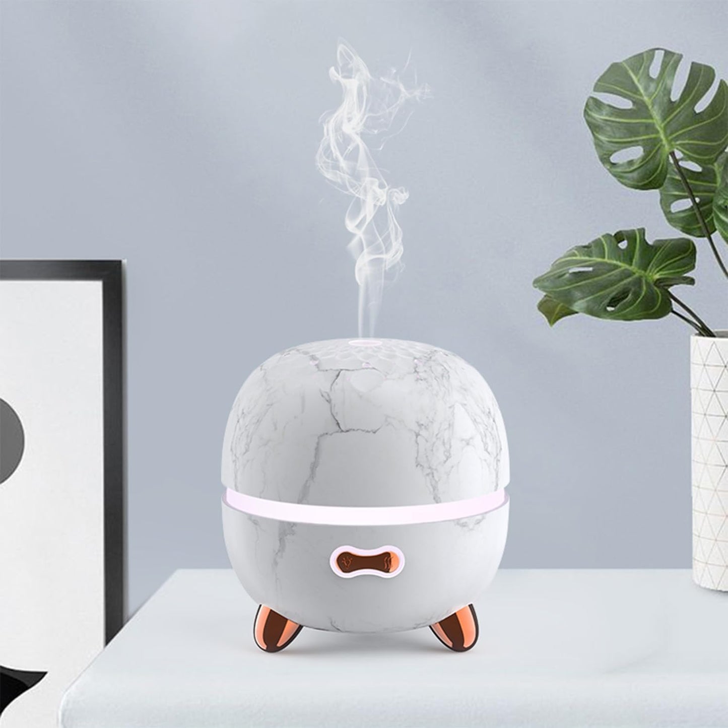 Essential Oil Diffuser, 120ml Small Aromatherapy Diffuser, Ultrasonic Diffusers for Essential Oil, Cool Mist Humidifier with 7 Color LED and Auto Off Safety, for Bedroom,Office, Study Room