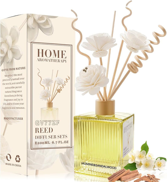 Jasmine & Sandalwood Reed Diffuser 6.7oz (200ml) Bedroom & Home Decor
