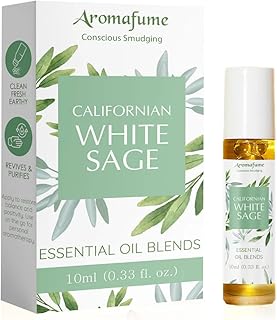 Californian White Sage Essential Oil Roll-On Blend by Aromafume | 10ml/0.33 fl oz | Aromatherapy Oil for Cleansing Negative Energy & Protection | Ethically sourced | Sage Oil for Smokeless Smudging