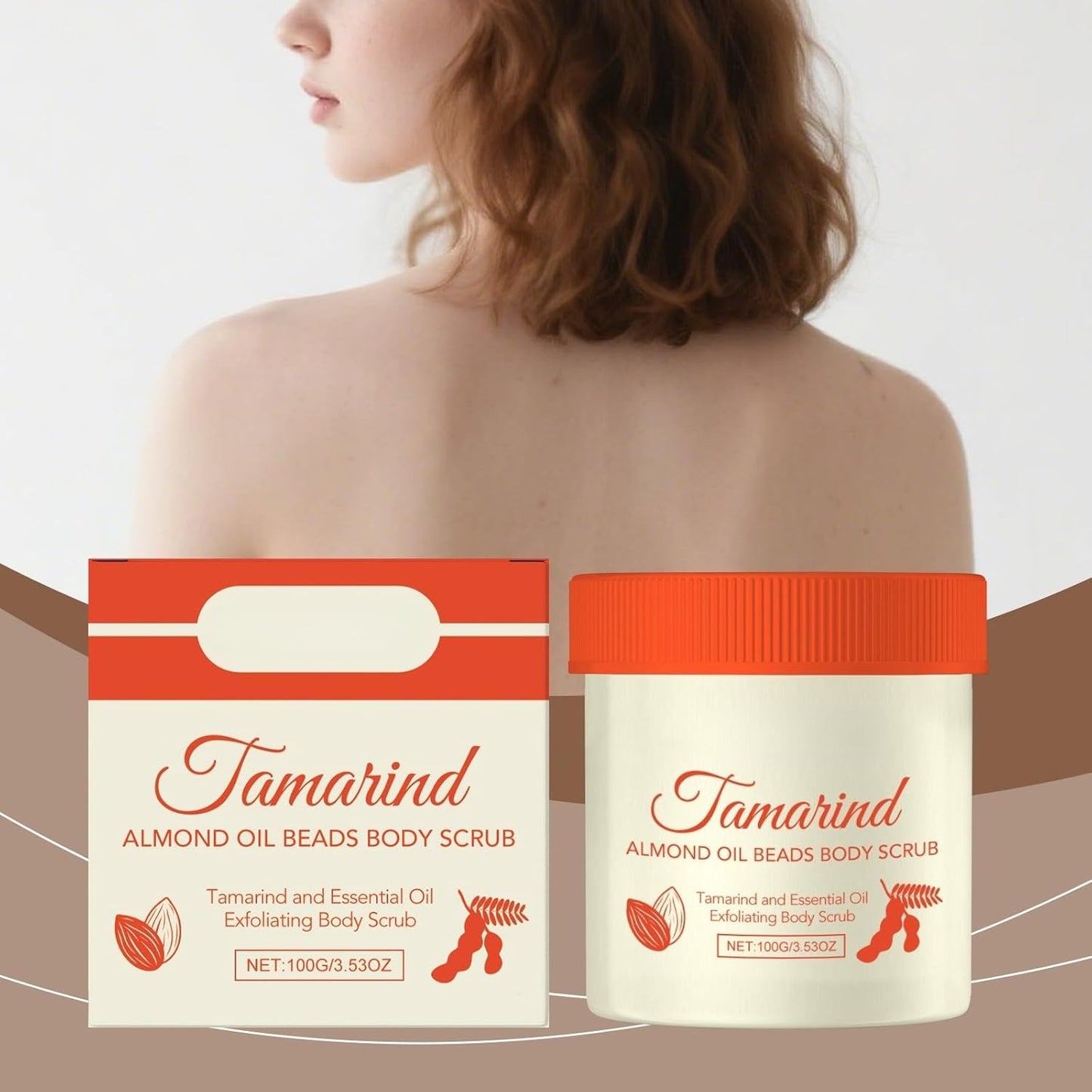 Tamarind Almond Body Scrub Exfoliating and Moisturizing Skin Polish with Natural Oils for Smooth, Bright, and Refreshed Skin