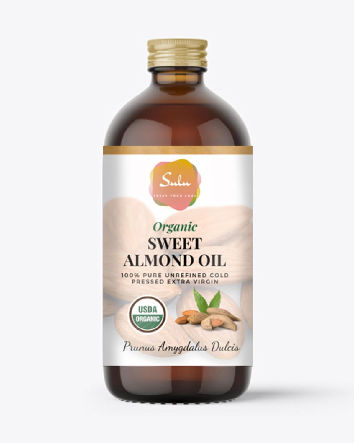 SULU ORGANICS Sweet Almond Oil- USDA Organic old Pressed Unrefined Virgin Sweet Almond Oil(16 oz)
