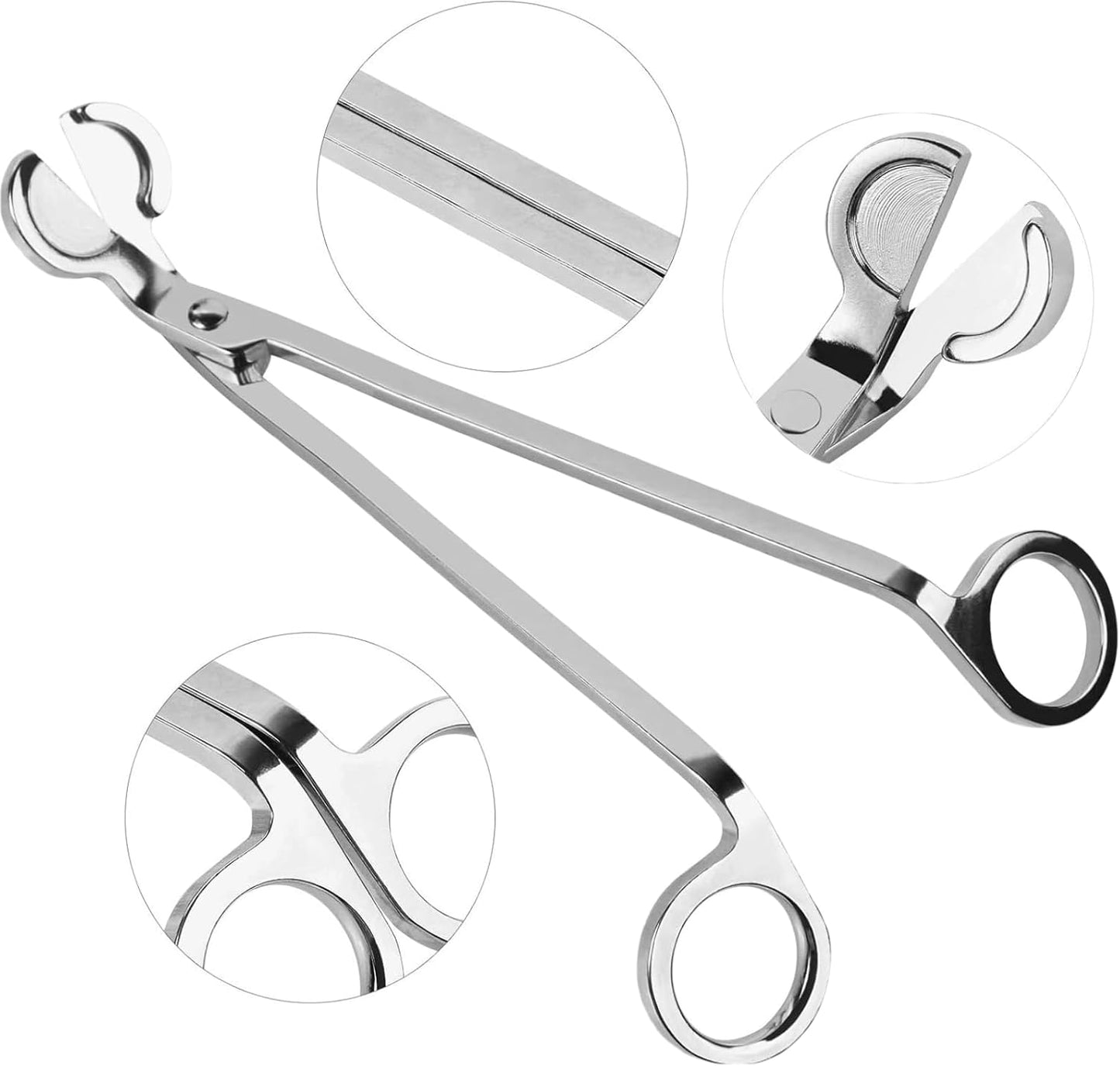 Candle Wick Trimmer and Snuffer Set, 7.09 inch Scissors with Hook, Stainless Steel