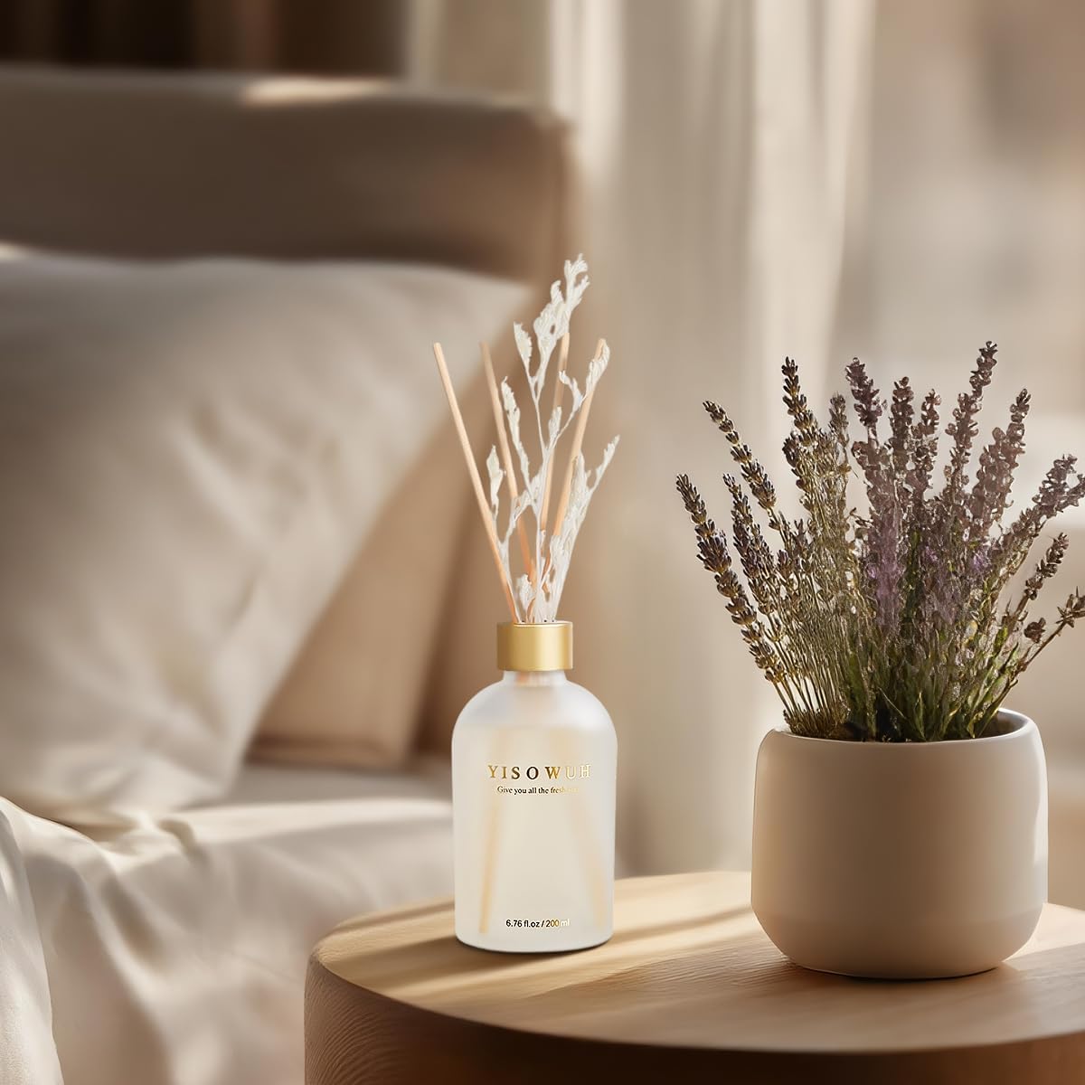 Reed Diffuser - Orange - 200ml Rattan Reed Diffuser Set with Essential Oils and 8 Reeds, Long-Lasting Fragrance for Home, Bathroom, Bedroom, Room, Decor
