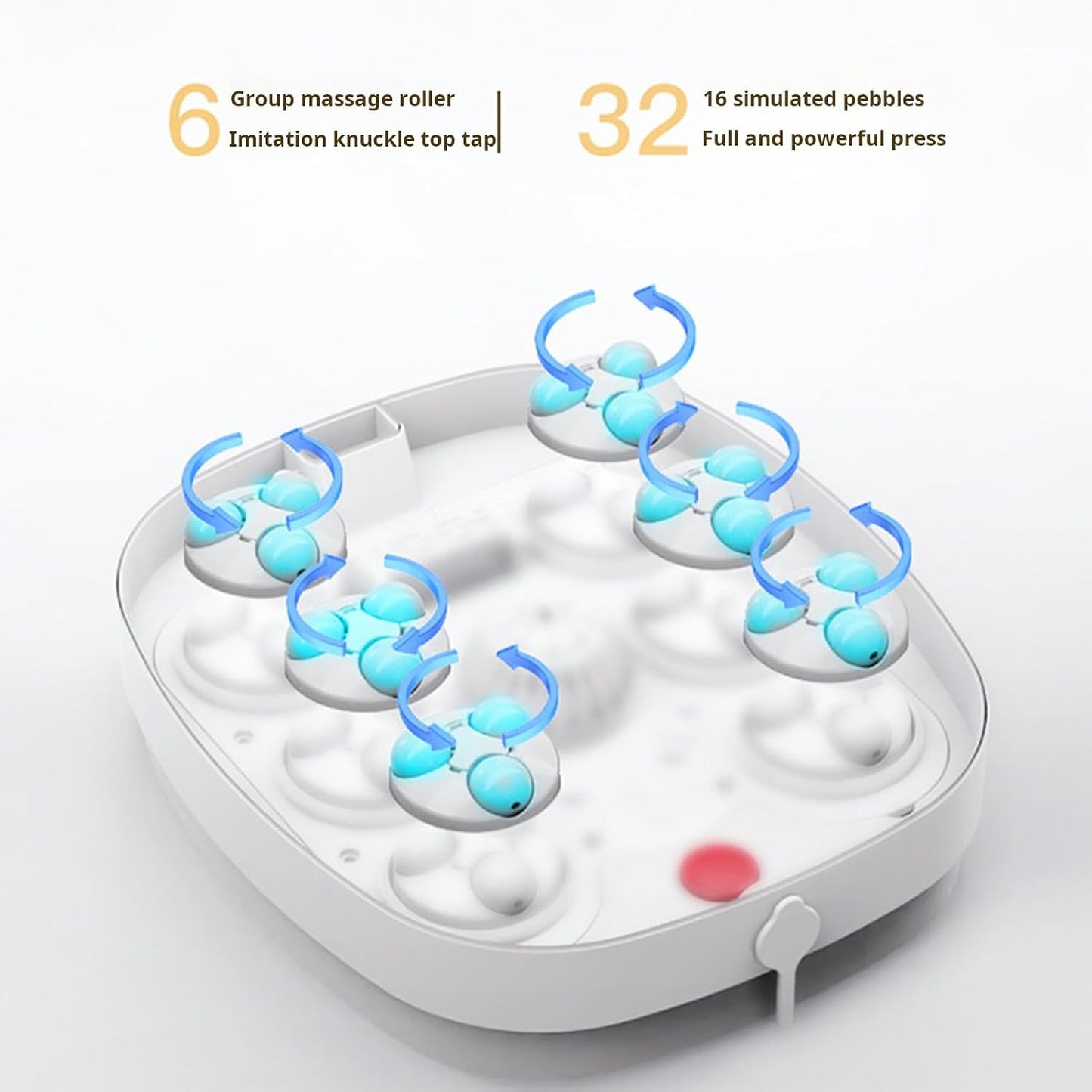 Collapasible Foot Bath, Foot Spa Bath Massager with Heat Bubble, Red Light, Timer & Temperature Control, Foot Soaking Tub, Pedicure Bowl Tub, Heated Foot Basin Bucket for Foot Care White