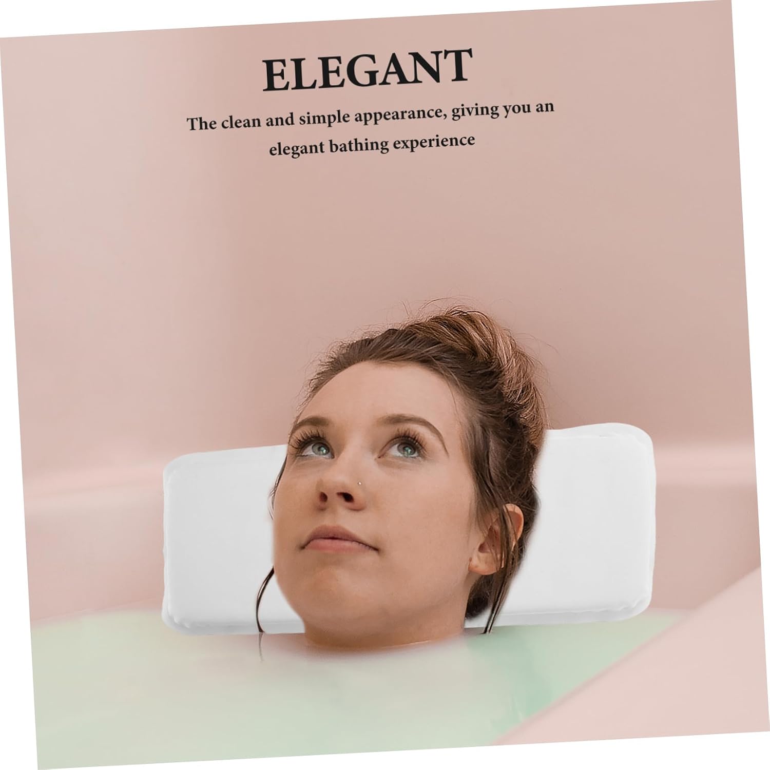 Healeved Waterproof Sponge Bath Pillow with Suction Cups for Neck Shoulder Head Support Comfortable Bathtub Cushion 14.96X7.08X1.77In Spa Bath Accessory