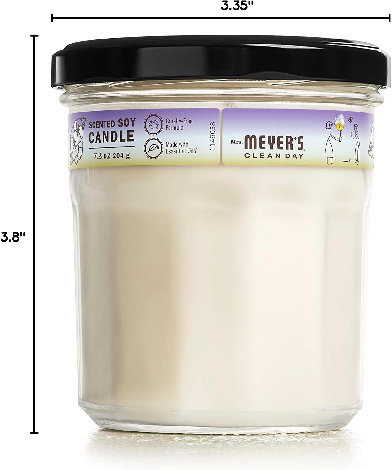 MRS. MEYER'S CLEAN DAY Scented Soy Candle, Large, Compassion Flower Scent, 7.2 Ounce Candle