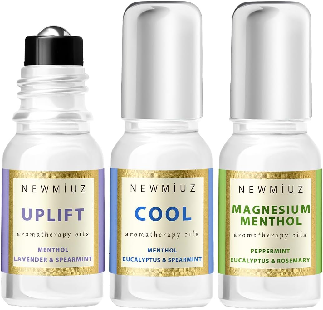 Menthol Aromatherapy Blend Roll On Pack of 3 - Perfect Selfcare Gift for Birthday Christmas or Stocking Stuffers