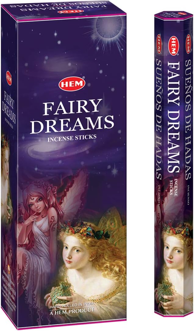 HEM Fairy Dreams Incense Sticks – 120 Sticks (6 x 20g Boxes) – 9" Long – Natural Scented Incense for Meditation, Yoga, Relaxation, Aromatherapy, Energy Cleansing & Spiritual Rituals