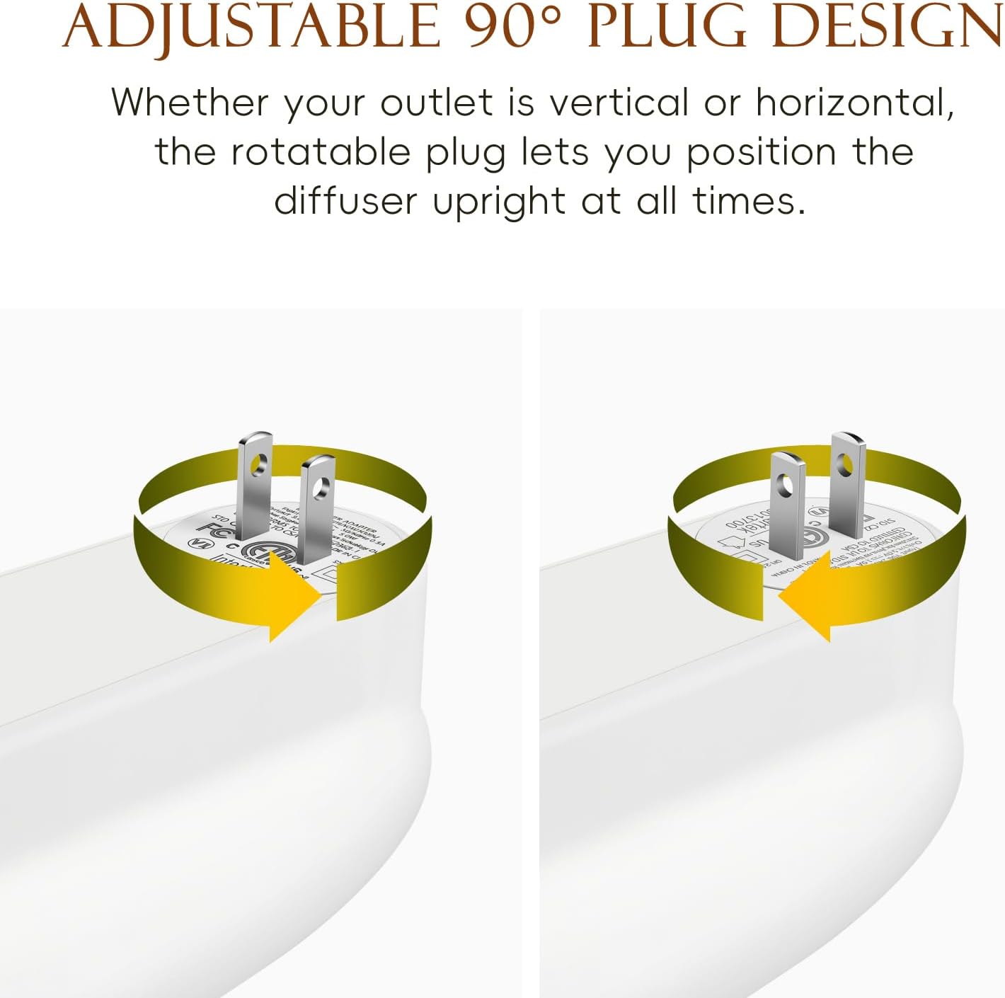 Plug in Scent Diffuser, OliveTech Waterless Essential Oil Diffuser, Cover Up to 500 Sq. Ft., Hotel Collection Diffuser, Aromatherapy Diffusers for Home, Office, 1 x 30ml Essential Oil Included
