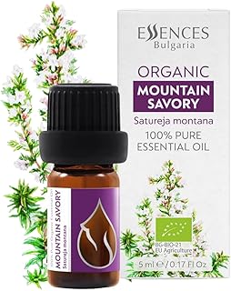 Essences Bulgaria Organic Mountain Savory Essential Oil 1/6 Fl Oz | 5ml | Satureja Montana | 100% Pure and Natural | Undiluted | Therapeutic Grade | Family Owned Farm | Steam-Distilled | Non-GMO