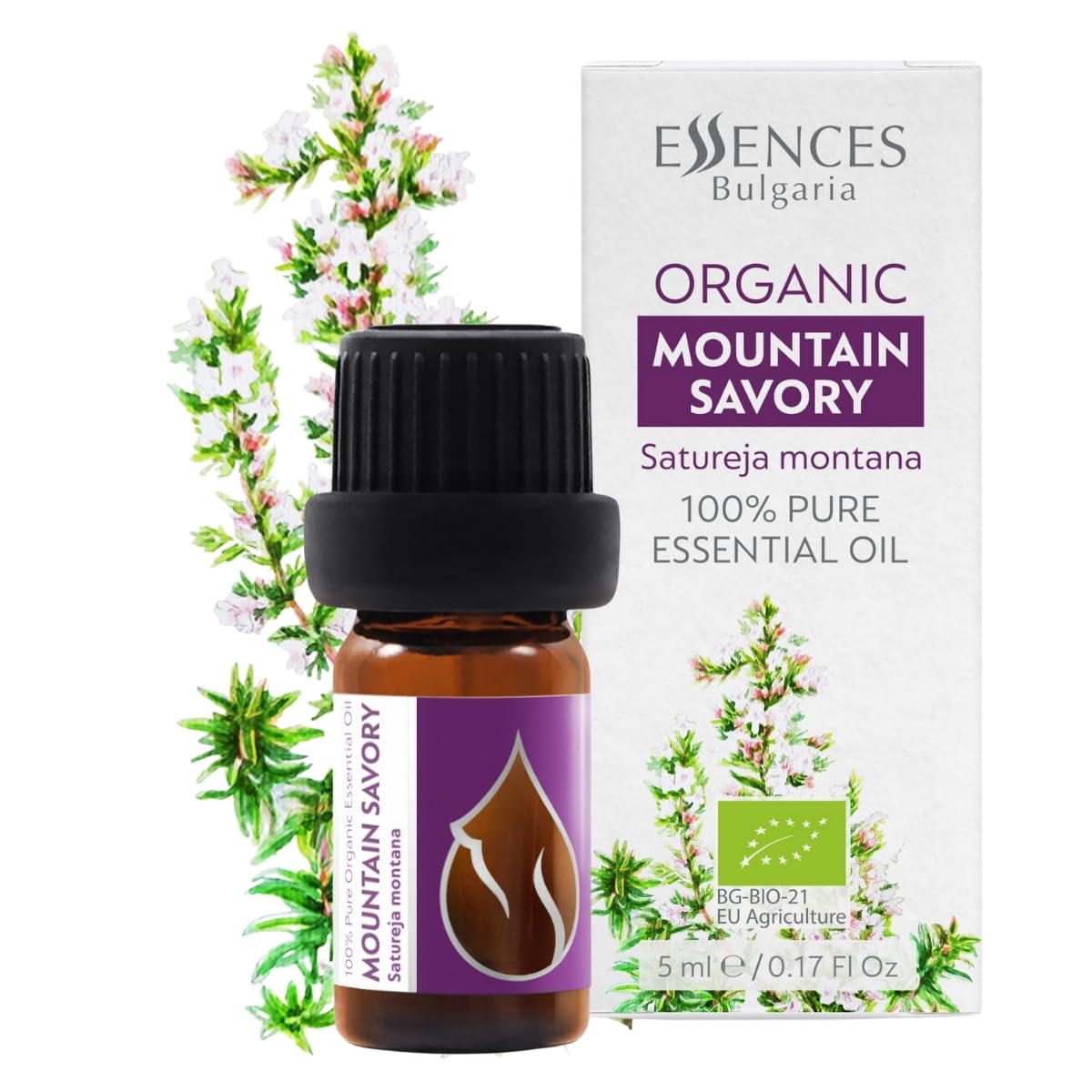 Essences Bulgaria Organic Mountain Savory Essential Oil 1/6 Fl Oz