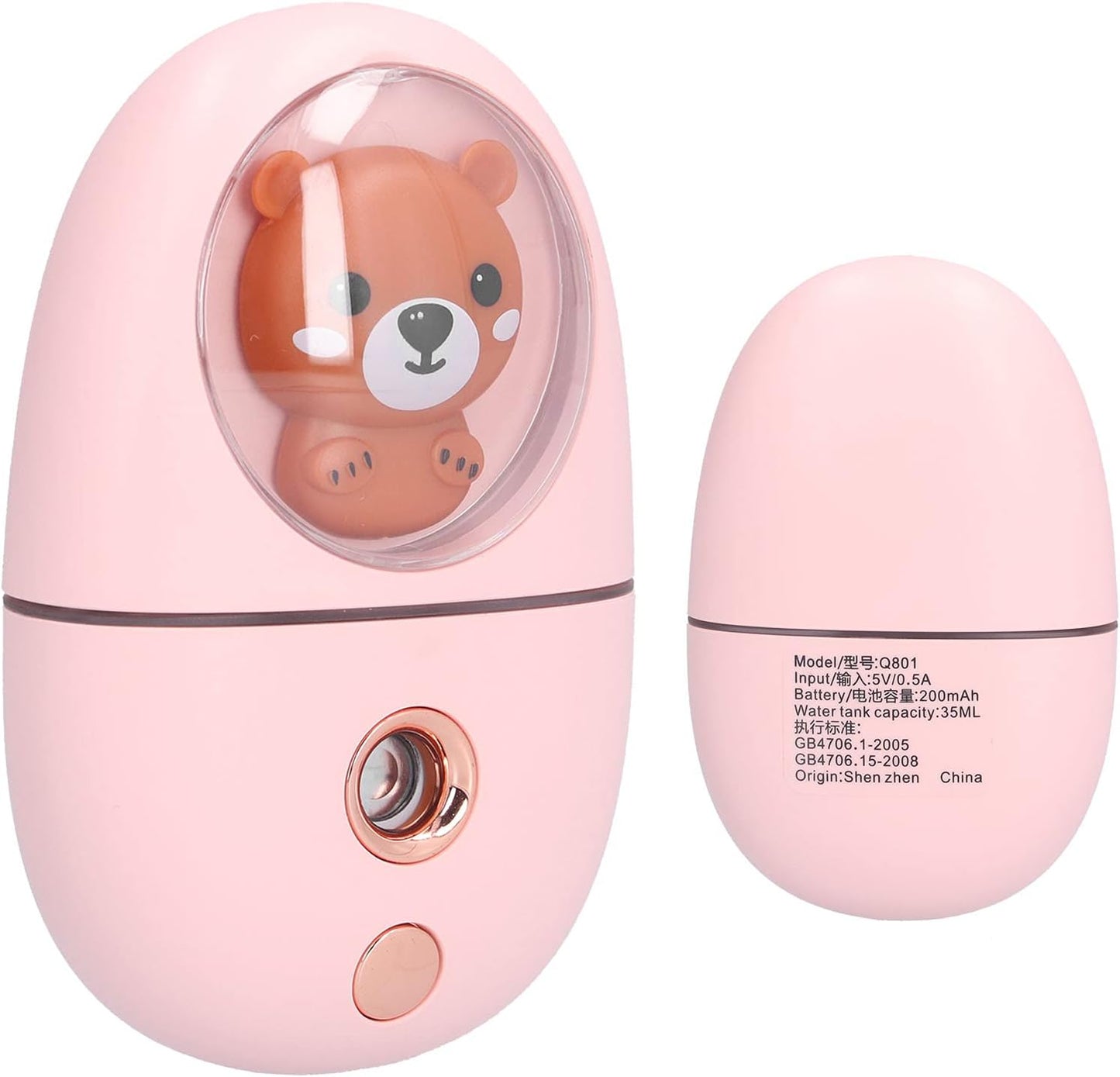GLOGLOW Portable Nano Facial Steamer Handheld Facial Mist Sprayer Cordless Face Moisturizer with 35ml Water Tank 60 Min Battery Warm Light for Home Travel Skin Care Hydration