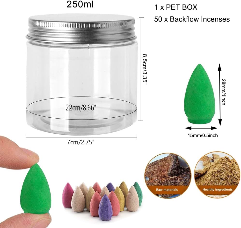 Rose Backflow Brown Incense Cones, Long Lasting Aroma for Positivity & Pure Air,Wood Powder,Aromatherapy for Stress Relief, Air Purifier & Cleansing, Gift Set - Pack of 50 Cones