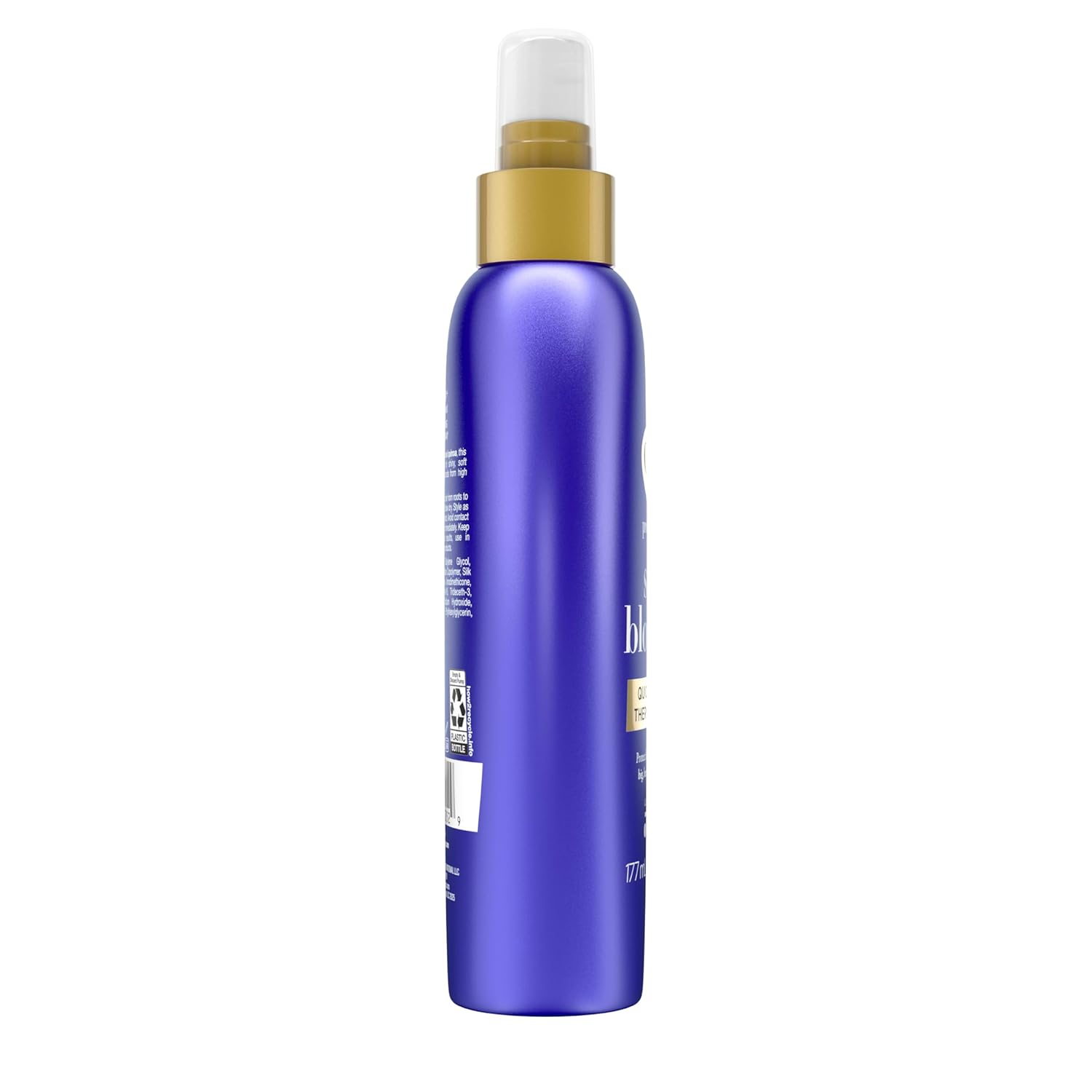OGX Protecting + Silk Blowout Quick Drying Thermal Protection Spray, Heat Protectant Spray Shields Hair up to 450°F For Soft, Shiny Hair and Big, Beautiful Blowouts, Light Hold, 6 fl. oz