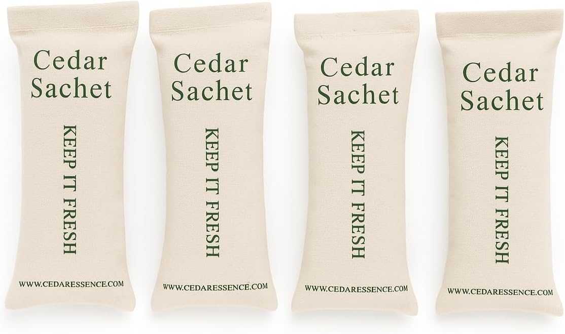 Cedar Essence Aromatic Cedar Sachet Shoe Fresheners 2.5" x 8" 4-Pack