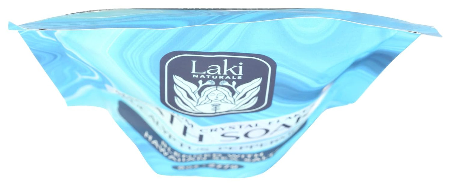 Laki Naturals Bath Soak - Magnesium Flakes with Hawaiian Sea Salt - Therapeutic Bath Salts for Relaxation (Eucalyptus Peppermint, 8 oz)