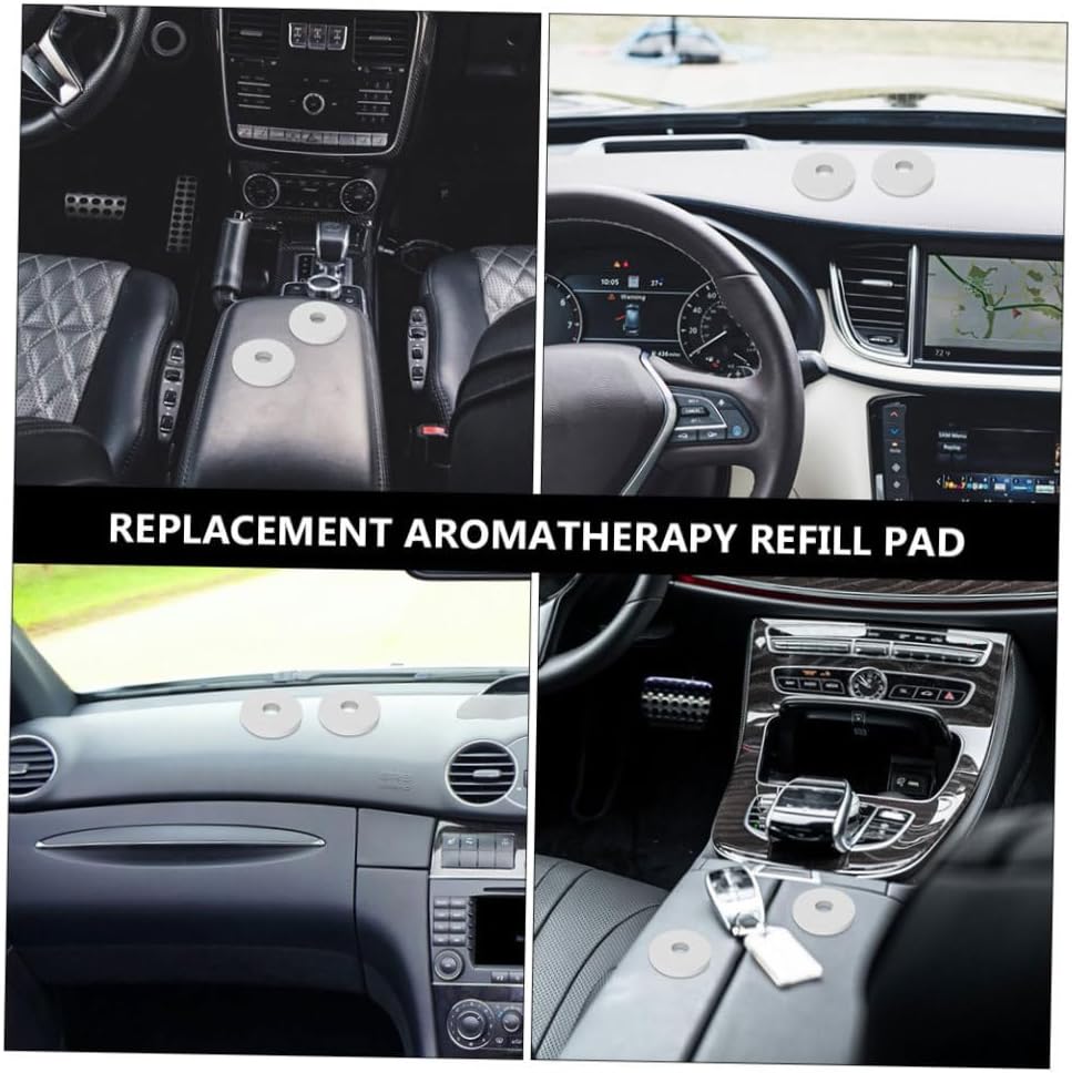 12Pcs Car Aromatherapy Scent Pads Replacement Sponge Refills for Car Air Fresheners Dual Ring Hanging Diffuser Chips Decoration Accessory