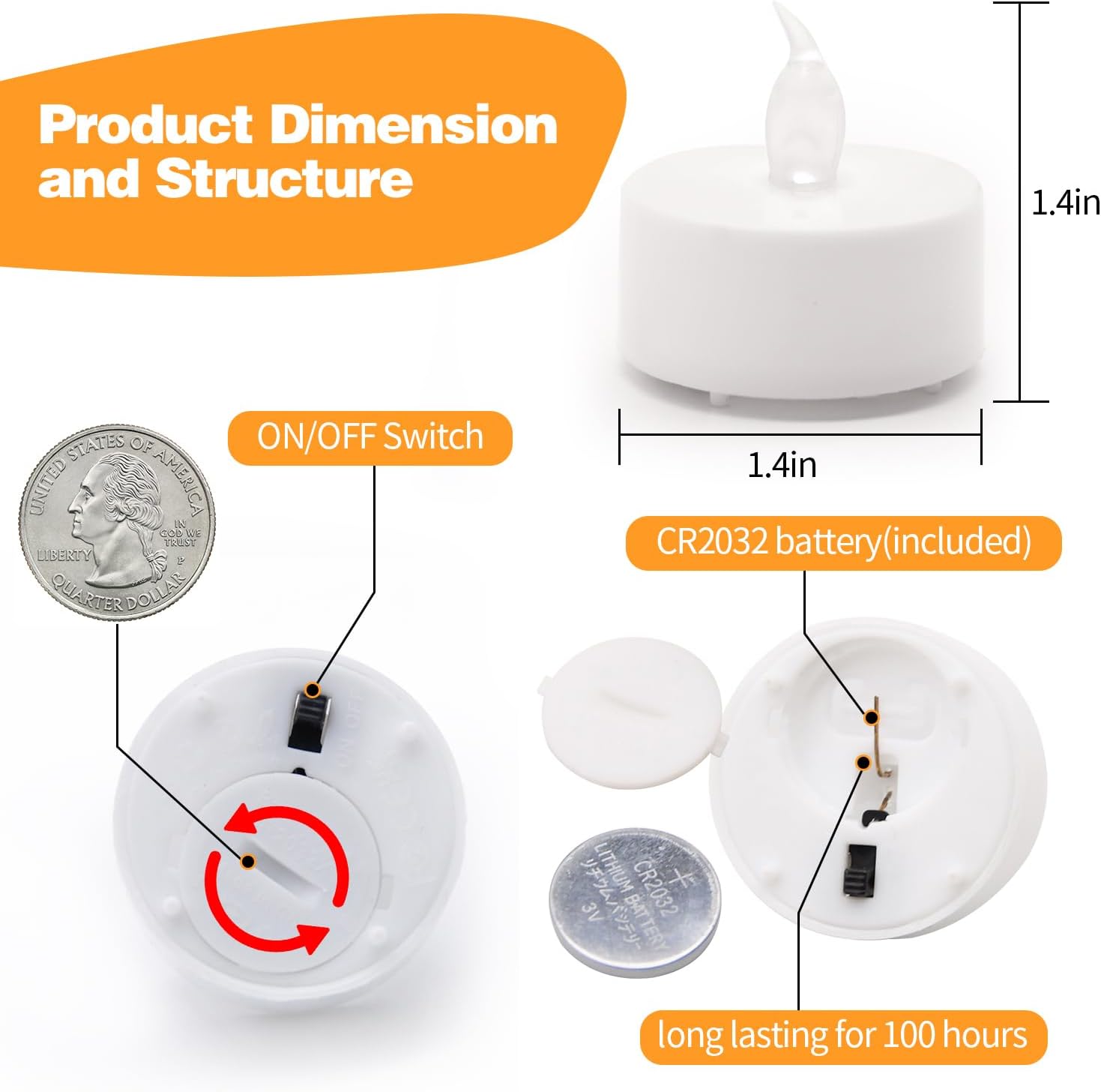 KOABY 12/24/50/100/200/400 Pack LED Tea Lights, Flickering Warm White Lights, Battery Operated