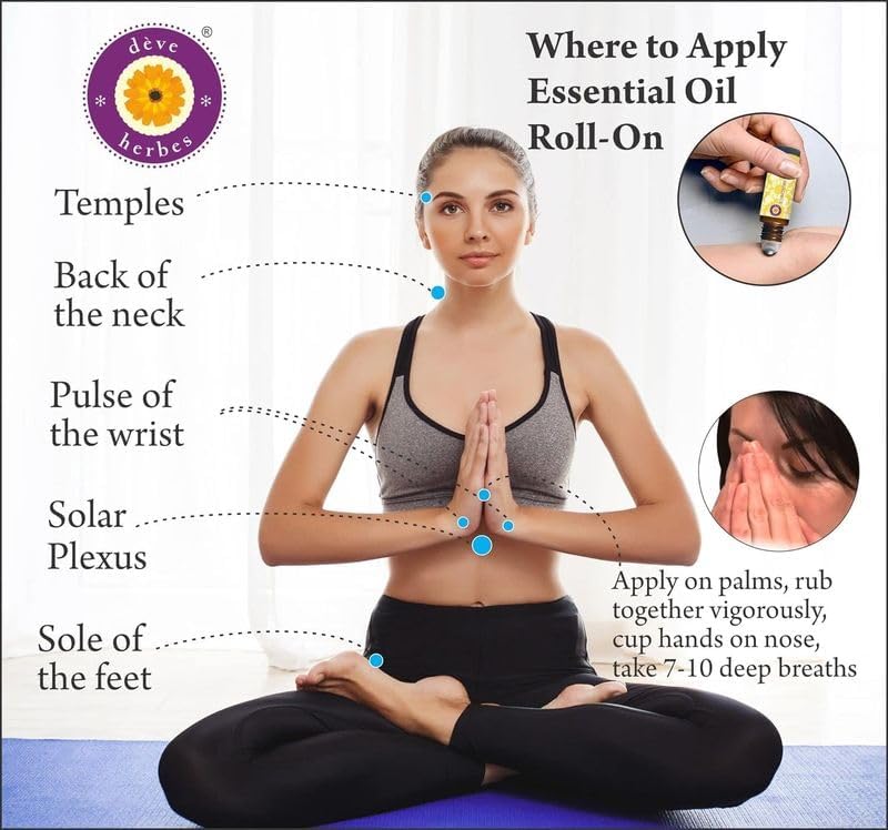 déve herbes Focus Spark - Aromatherapy Essential Oil Blend of Grapefruit, Palmarosa, Fennel Seed, Frankincense, Geranium & Mandarin Essential Oils 10ml (Roll-On)
