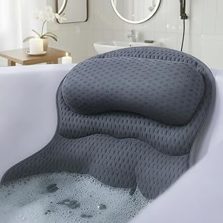 Bath Pillows for Tub, Bath Pillow Luxury Bathtub Pillows for Head and Neck Support - With 4D Air Mesh Fabric & Strong 6 Suction Cups, Tub Pillow For Bathtub, Bath Accessories & Spa Gifts For Women Men