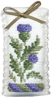 Textile Heritage Lavender Sachet Counted Cross Stitch Kit - Victorian Thistles