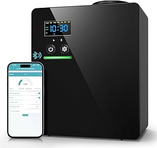 Waterless Essential Oil Diffuser 5000 Sq.Ft Coverage for Home Hotel Office, 200ml Cold Air Scent Machine for HVAC, Bluetooth App Control, Quiet No-Heat Aroma Diffuser