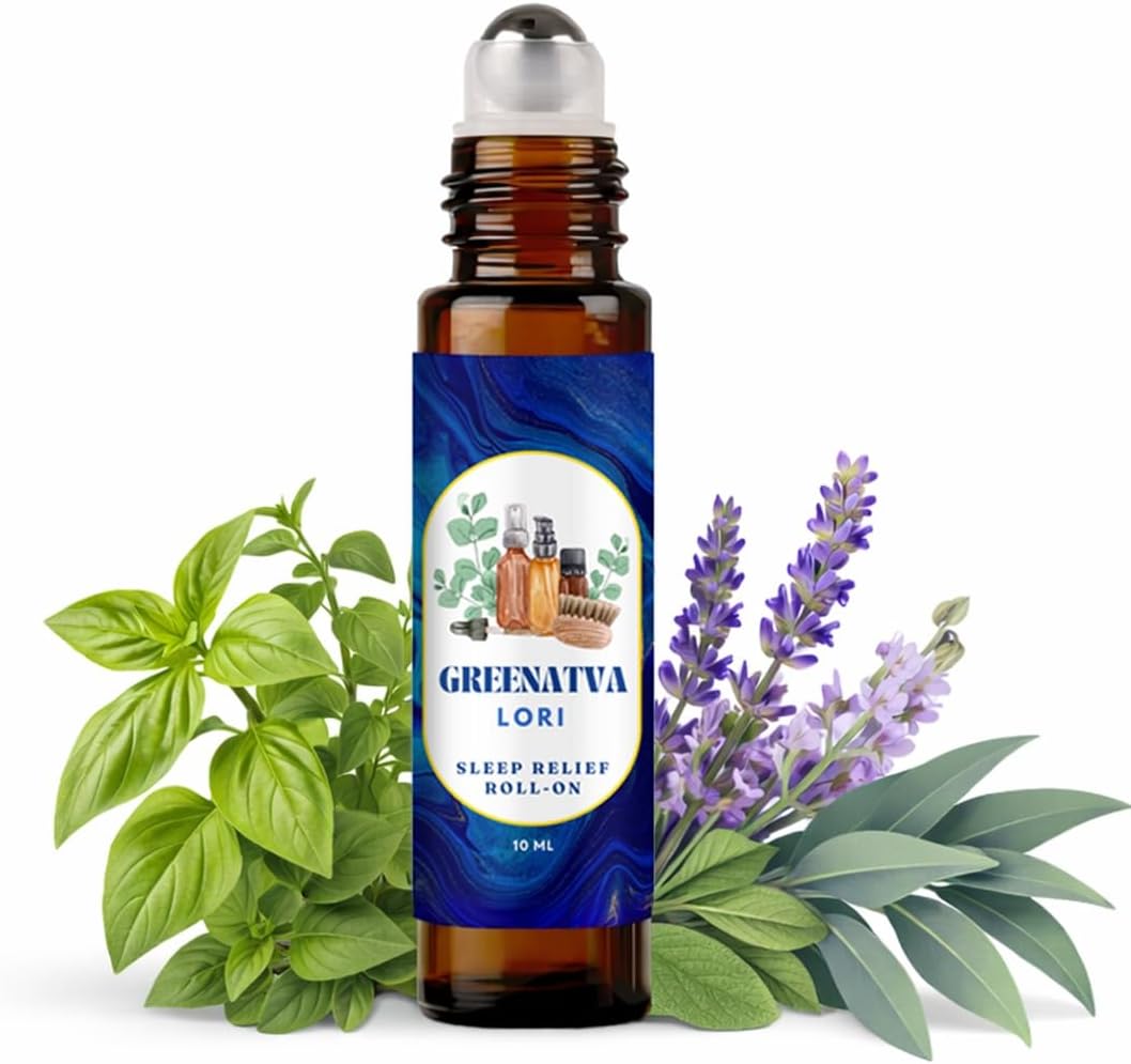 Lori by Greenatva - Natural Sleep Essential Oil Roll On - 10ml (.33 fl oz), Blend with Lavender, Eucalyptus, Chamomile 100% Pure Aromatherapy Oils, Easy to Use Roller Ball