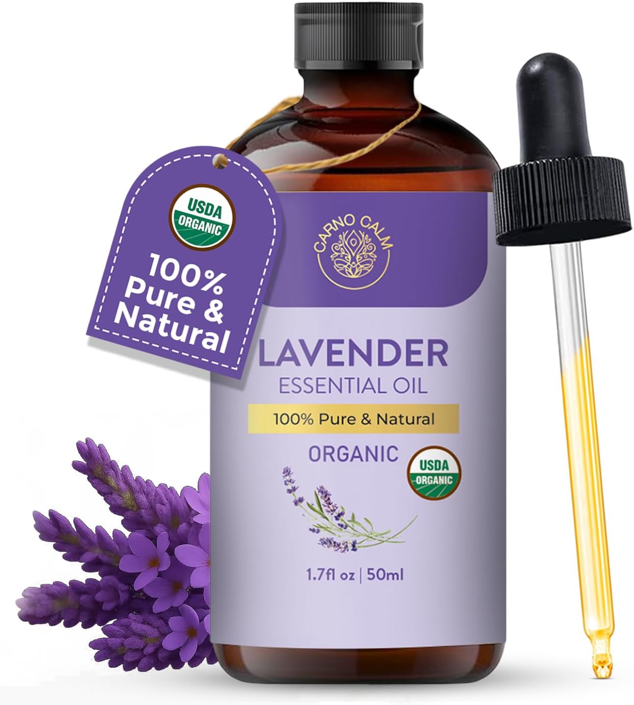 Lavender Essential Oil Pure | USDA Organic Lavender Oil for Skin, Diffuser, Aromatherapy & Hair, Massage & DIY Uses | 1.7 fl oz