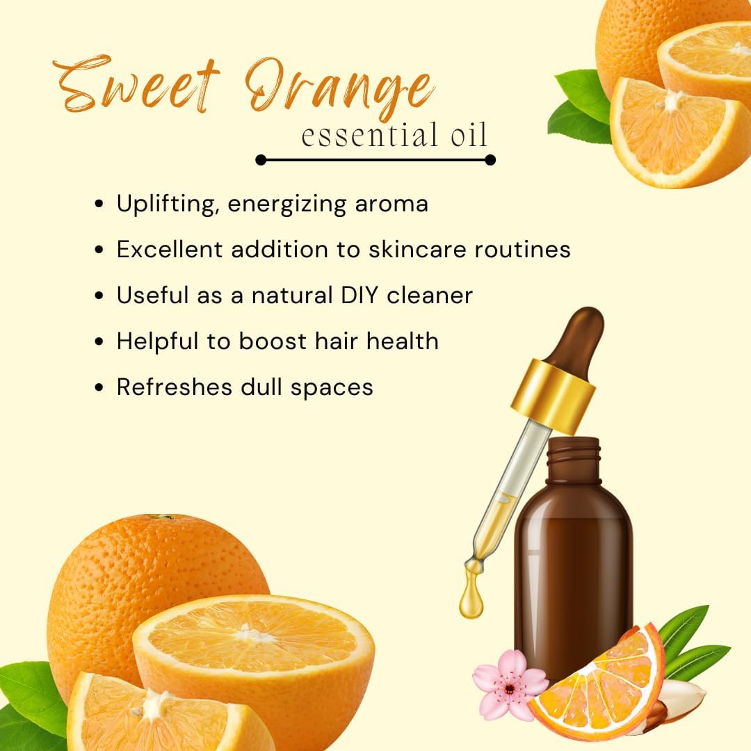 Sweet Orange – 1 fl oz (30 ml) Glass Bottle w/Euro Dropper – 100% Pure Essential Oil – GreenHealth