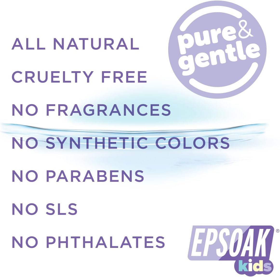 Epsoak Kids Epsom Salt 2 lb. USP Magnesium Sulfate with Lavender Scent Resealable Epsom Salt Bag, Made in The USA, Cruelty-Free Certified