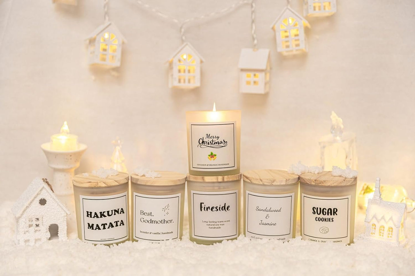 Natural Sandalwood & Jasmine Candle, Luxury Scented Soy Jar Candle, Home Fragrance Gifts, Aromatherapy Gifts, Natural Soy Wax & Natural Essential Oils