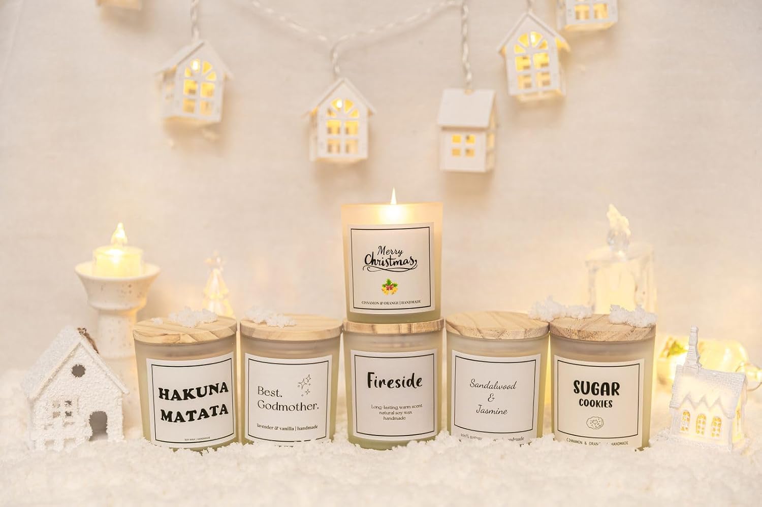 Natural Sandalwood & Jasmine Candle, Luxury Scented Soy Jar Candle, Home Fragrance Gifts, Aromatherapy Gifts, Natural Soy Wax & Natural Essential Oils