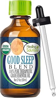 Healing Solutions 2 oz Sleep Essential Oil for Diffuser, Relaxation, Organic, Pure, Undiluted - Dream Essential Blend, 60 ml Sleep Aid - Organic Diffuser Oil