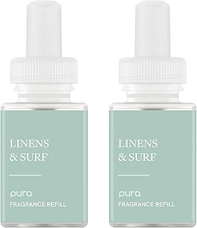 Pura Smart Home Scent Refill - Long-Lasting Premium Fragrance per Refill - Clean Diffuser Fragrance for Home, Office & Apartment - 2 Pack, Linens & Surf