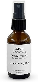 Aiye Essentials Orange Vanilla Aromatherapy Room & Linen Spray, Non‑Toxic Essential Oil Fabric Mist, 2 oz