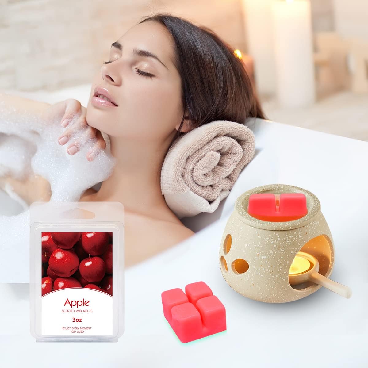 8 Packs Scented Wax Melts Set, Strong Aroma Wax Tarts with 8 Fragrances, 3.0oz Variety Wax Cubes