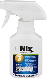 Nix Lice & Bed Bug Spray for Home Use, Kills Lice on Bedding & Furniture, Odor-Free & Non-Staining, 5 Fl Oz