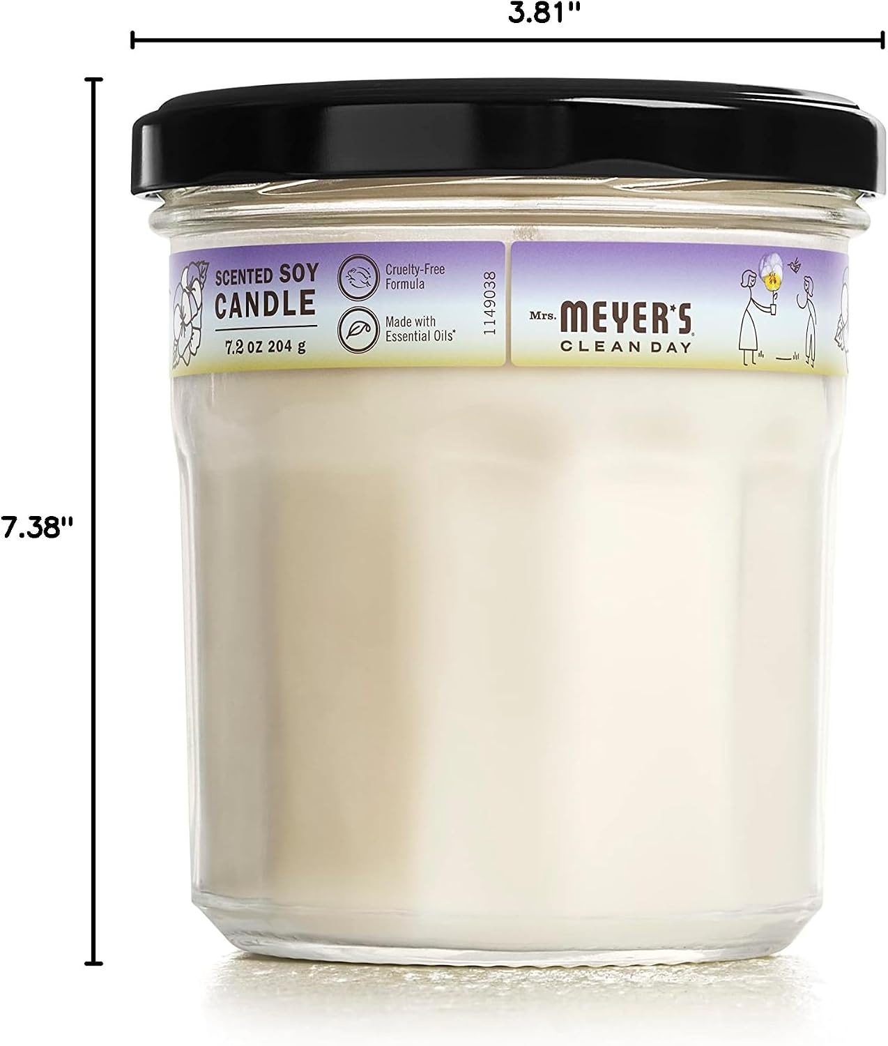 MRS. MEYER'S CLEAN DAY Soy Aromatherapy Candle, 35 Hour Burn Time, Made with Soy Wax and Essential Oils, Compassion Flower, 7.2 oz - Pack of 2