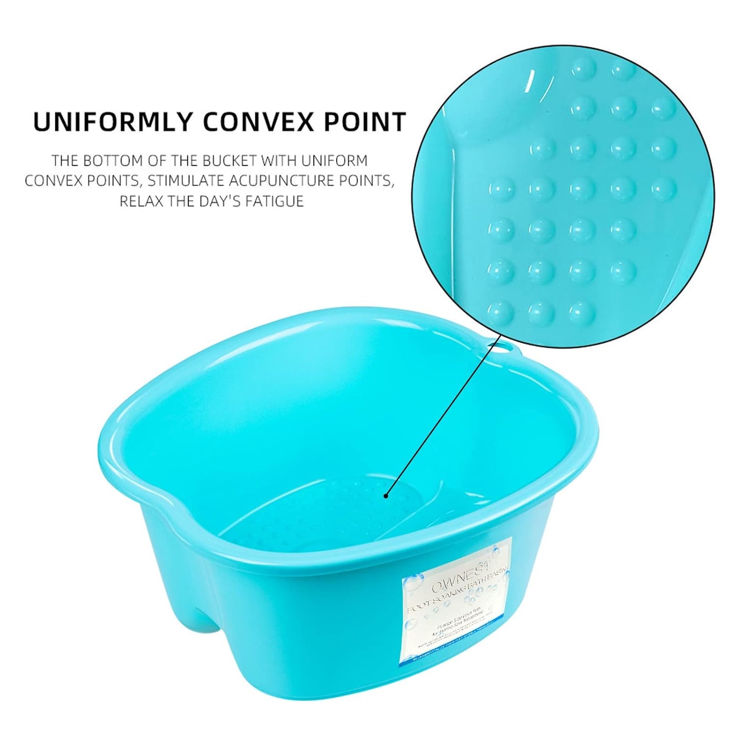Ownest Extra Large Foot Bath Basin, Health Foot Soaking Bath Basin for Soaking Feet & Peducure, Home SPA Massager Tub, SPA Tool for Women and Men, Blue, 1 Count