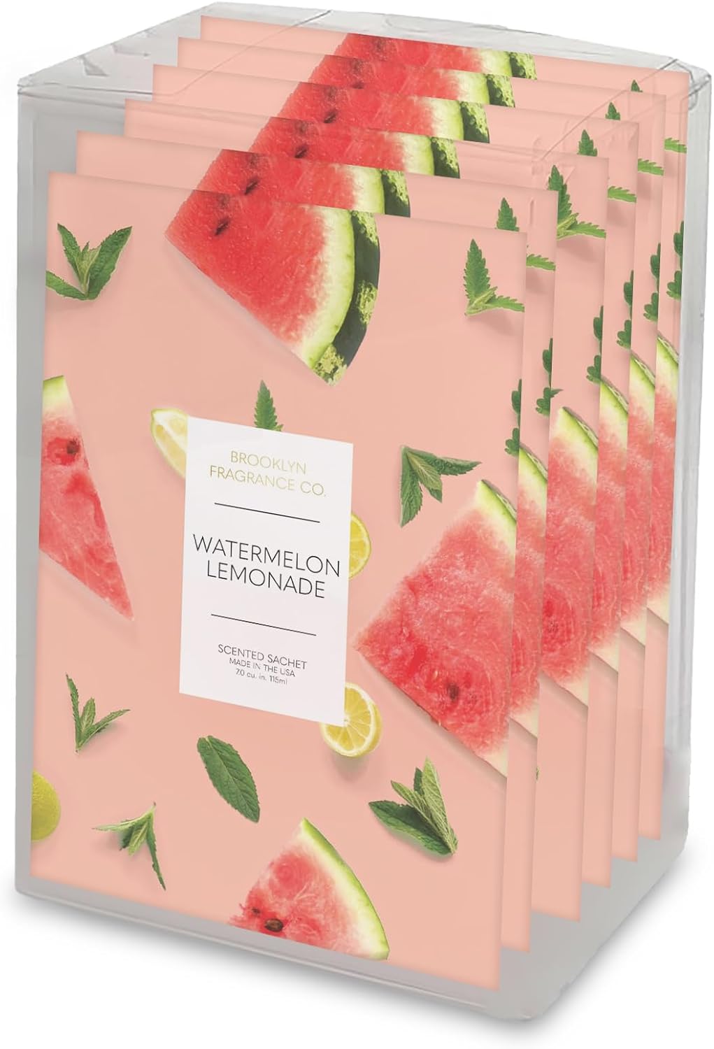 Brooklyn Fragrance Co. Fruits Sachet Bags – Watermelon Lemonade Scented Pouches – Perfect Aroma for Drawers, Closets, Cars and Bathrooms – Long-Lasting Fresh Scent Sachets (6- Pack)