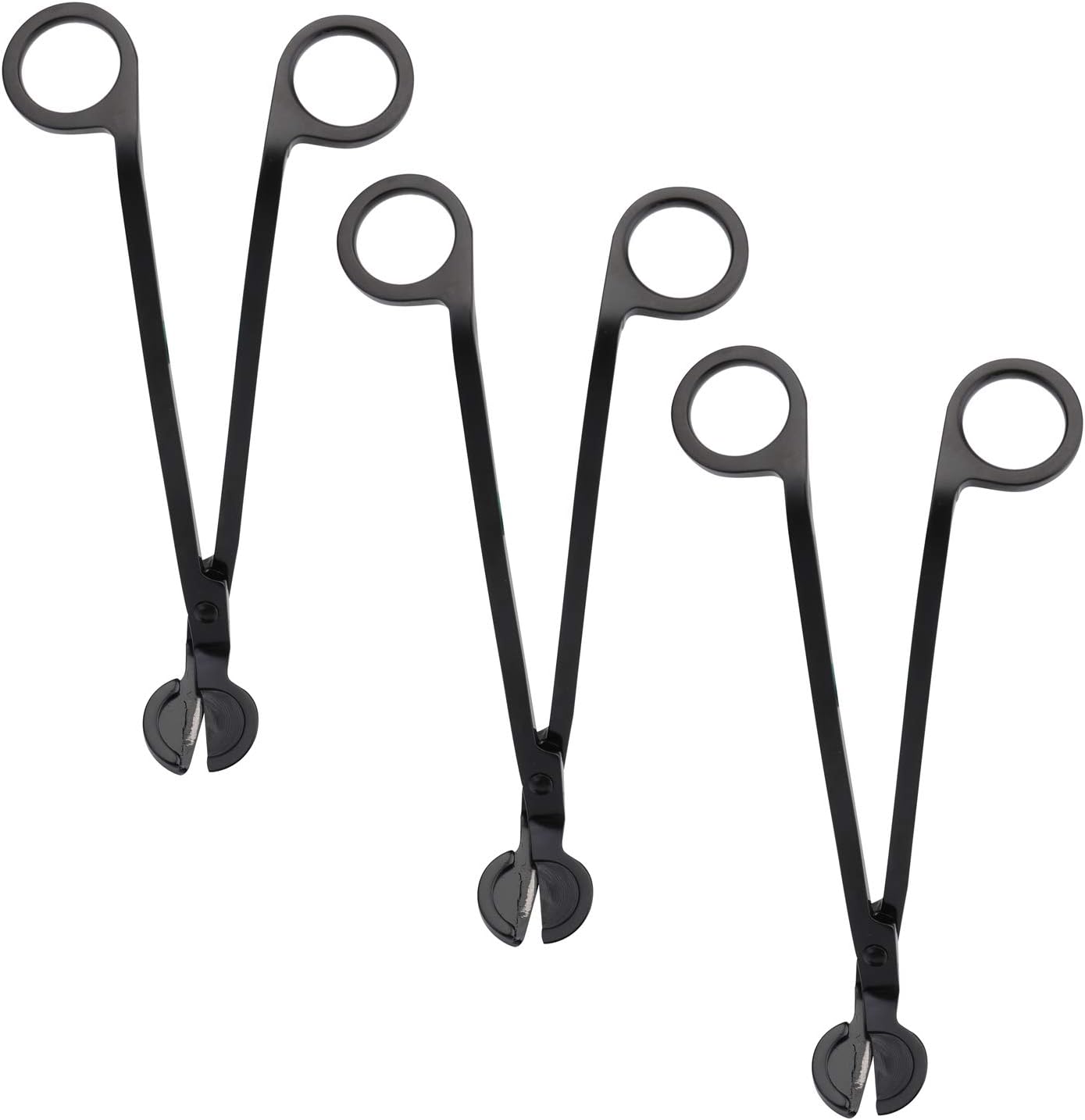 Yopay 3 Pack Candle Wick Trimmer, Stainless Steel Wick Clipper Cutter, Wick Scissor, Reaches Deep Into Candles to Cut Spent Wicks, Matte Black, 7.08 x 2.36 inch