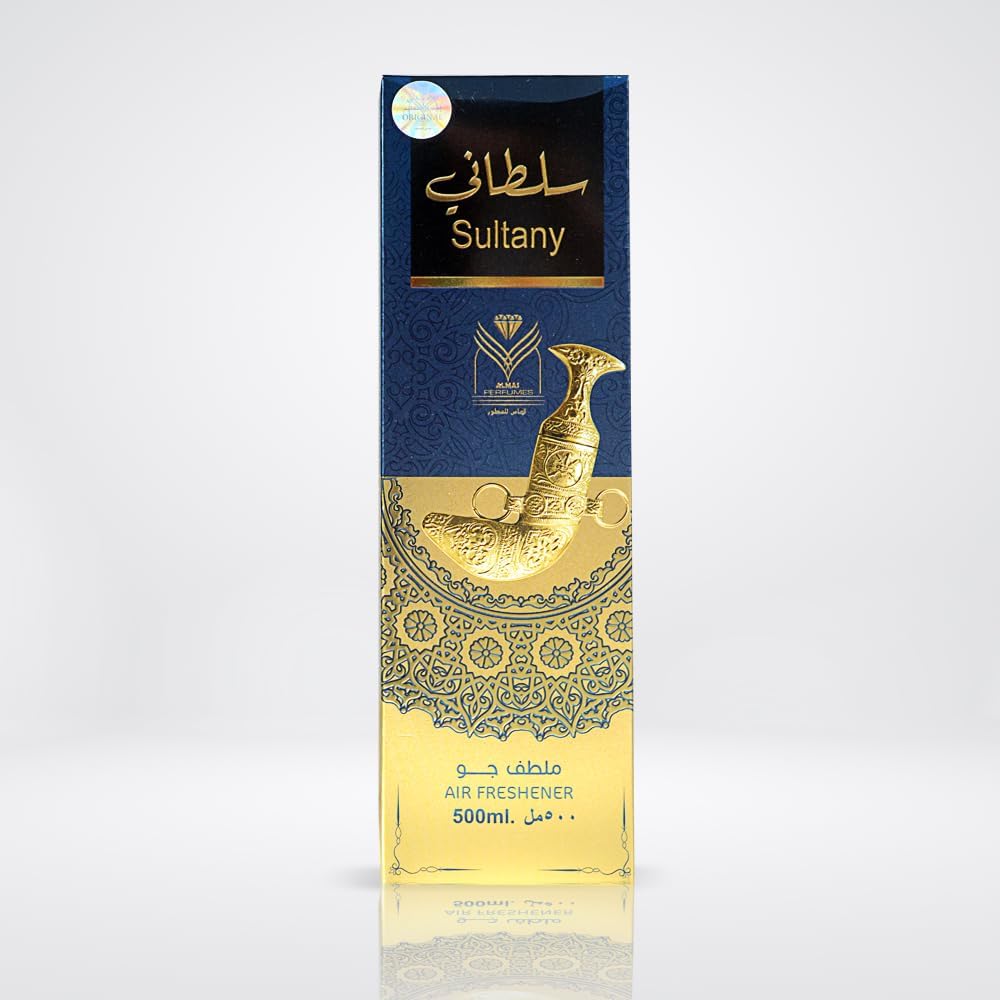 Almas Perfumes Sultany Air Freshener - 480 ML 16.9FL.OZ of Fabric spray - Natural Aged Oud Scent - Odor Fighting Room Spray - long lasting Aroma for home