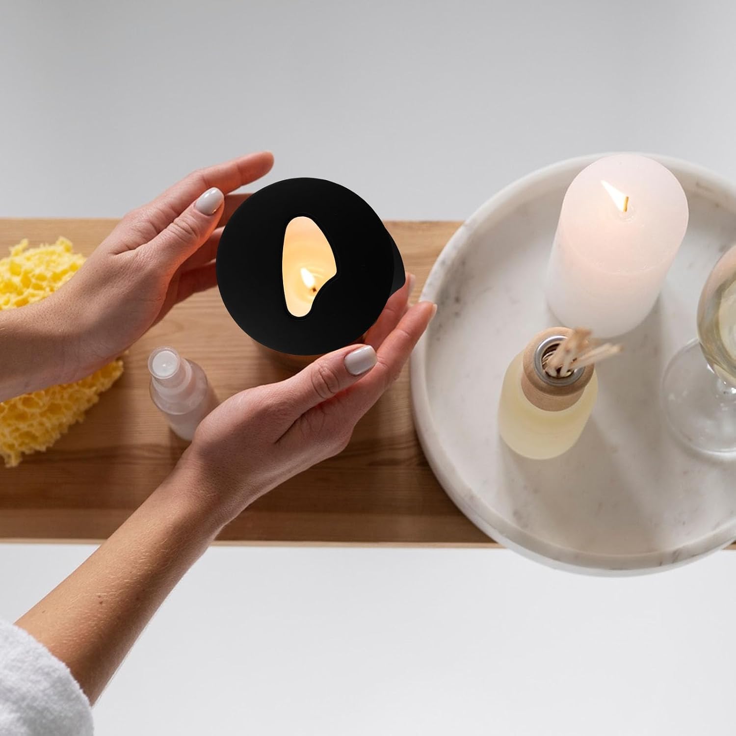 2Pcs Dia 3.15" Stainless Steel Candle Cover Black Cloud Shaped Candle Jar Lid