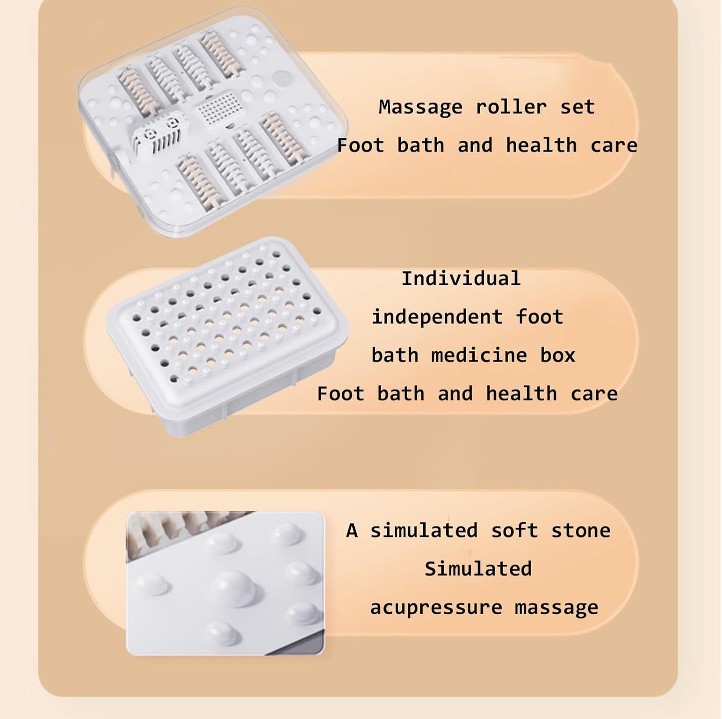 Collapsible Foot Spa Bath Massager with Heat, Bubble, Control Shiatsu Foot Massage Soak Tub for Foot Pain Relief, with Acupressure Massage Points and Temperature Control