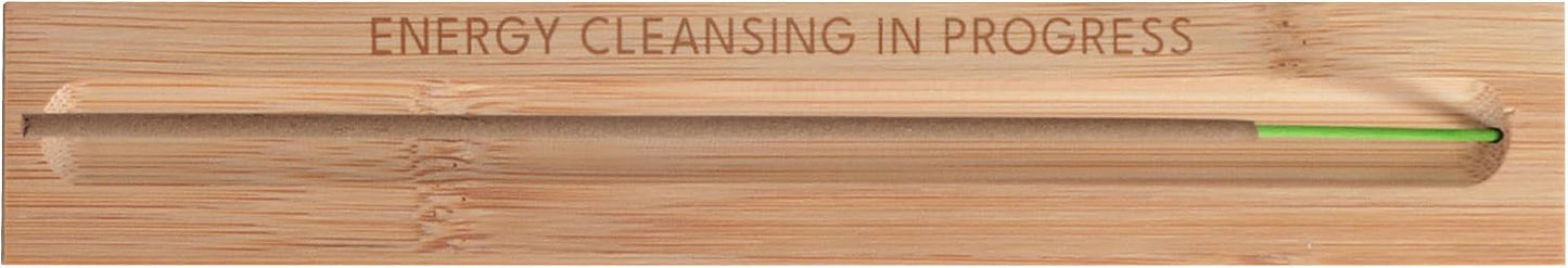 Premium Sage Incense Sticks with Energy Cleansing Engraved Wood Holder - Charcoal Free, Clean, Non Toxic - Negative Energy Protection, Purification - New Home Spiritual Smudging Incenses, 30 Sticks