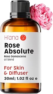 H'ana Rose Oil - 1.02 Fl Oz Rose Essential Oil for Hair, Skin, Diffuser, Aromatherapy & DIY