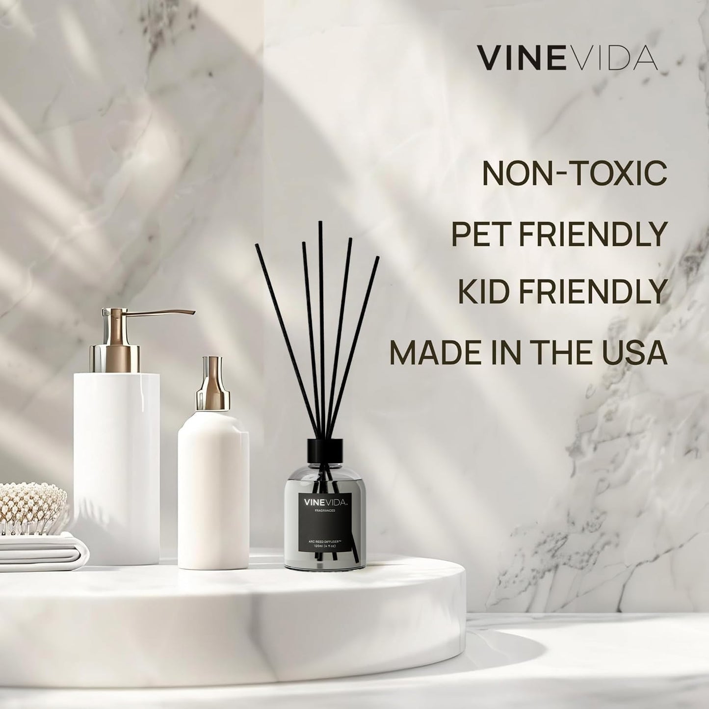 VINEVIDA Reed Diffuser Volcano | Diffuser Reed for Home & Bathroom | Long-Lasting Scent Sticks Set | Oil Stick Diffuser | Bathroom Scent